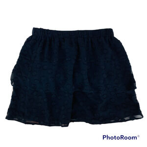 Ann Taylor LOFT Women's Bi-Layer Chiffon Overlay Polka Dot Skirt Sz Petite SM SP